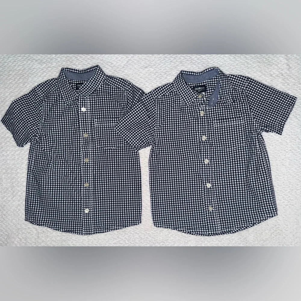 OshKosh B'gosh Navy and White Checkered Shirt